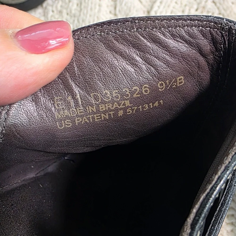 Cole Haan NikeAir Black Leather Wedge Ankle Boots Booties Women 9.5‎ B PRISTINE